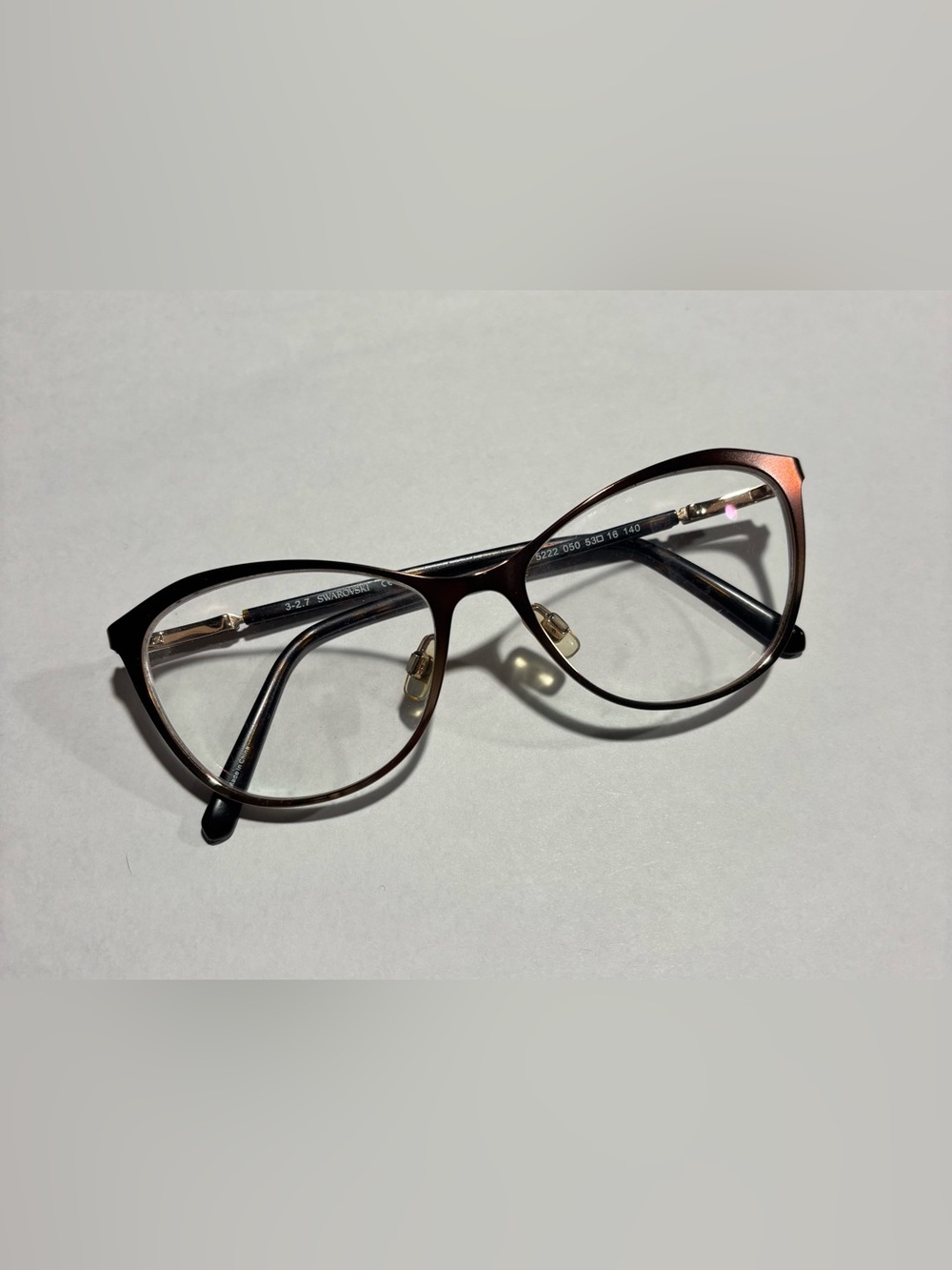 Swarovski Brown Gradient Cat-Eye Women's Eyeglass Frames